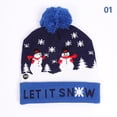 thumbnail image 2 of Christmas Hats Santa Elk Knitted Beanie Hat With LED Light Up Gift For Kids, 2 of 6
