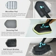 thumbnail image 5 of Shower Cleaning Brush with Long Handle, 3 in 1 Tub and Tile Scrubber Brush with 50.4'' Extendable Long Handle Detachable Stiff Bristles Scrub Brush for Cleaning Bathtub Shower Bathroom (Black), 5 of 6