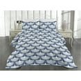 thumbnail image 2 of Ambesonne Bird Print Quilted Coverlet 2 Pcs, Simple Traditional Motif, Twin Size, Slate Blue and White, 2 of 4
