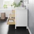 thumbnail image 6 of EVIVA Britney 48 Inch Double Sink Transitional White Bathroom Vanity with White Carrara Quartz Countertop, 6 of 7