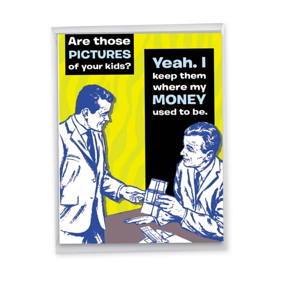 1 Large Funny Father's Day Greeting Card (8.5 x 11 Inch) - Wallet Dads Day J7353