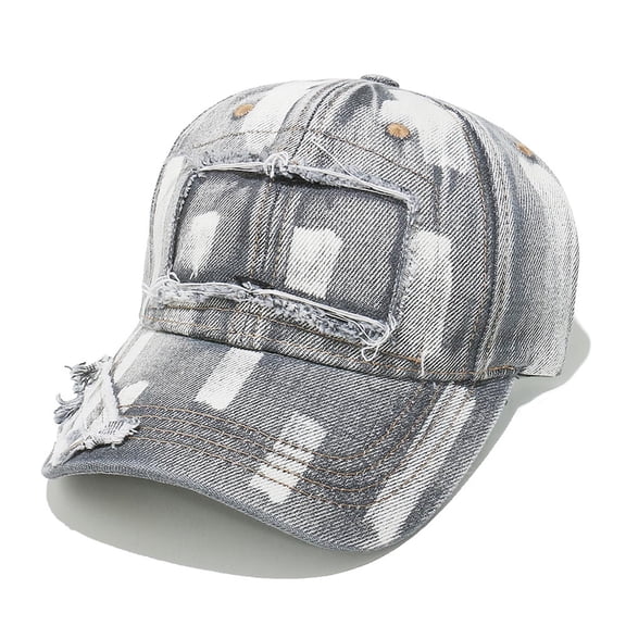 Denim Baseball Cap for Men Women Ripped Sun Protection Snapback Hats Unisex Couples Vintage Washed Solid Color Breathable Streetwear Ball Hat