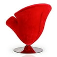 thumbnail image 4 of Manhattan Comfort Tulip Velvet Swivel Accent Chair in Red/Chrome, 4 of 4