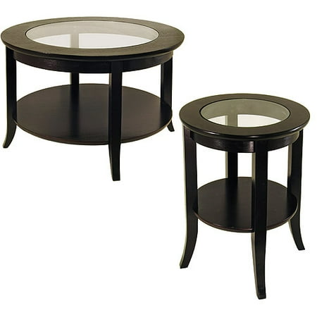 For Genoa 2 Piece Coffee End Table Value Bundle Espresso Accuweather End Table Value Bundle Espresso, Winsome Wood Genoa Round Coffee Table With Glass Top Espresso Finish