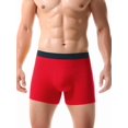 thumbnail image 3 of Men's Cotton Mid Rise Boxer Briefs Red S, 3 of 4