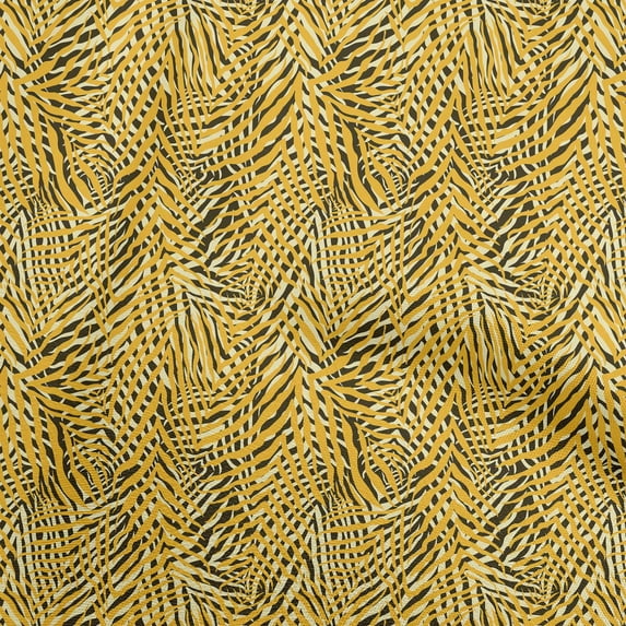oneOone Georgette Viscose Yellow Fabric Ocean Underwater Life Fabric For Sewing Printed Craft Fabric By The Yard 42 Inch Wide