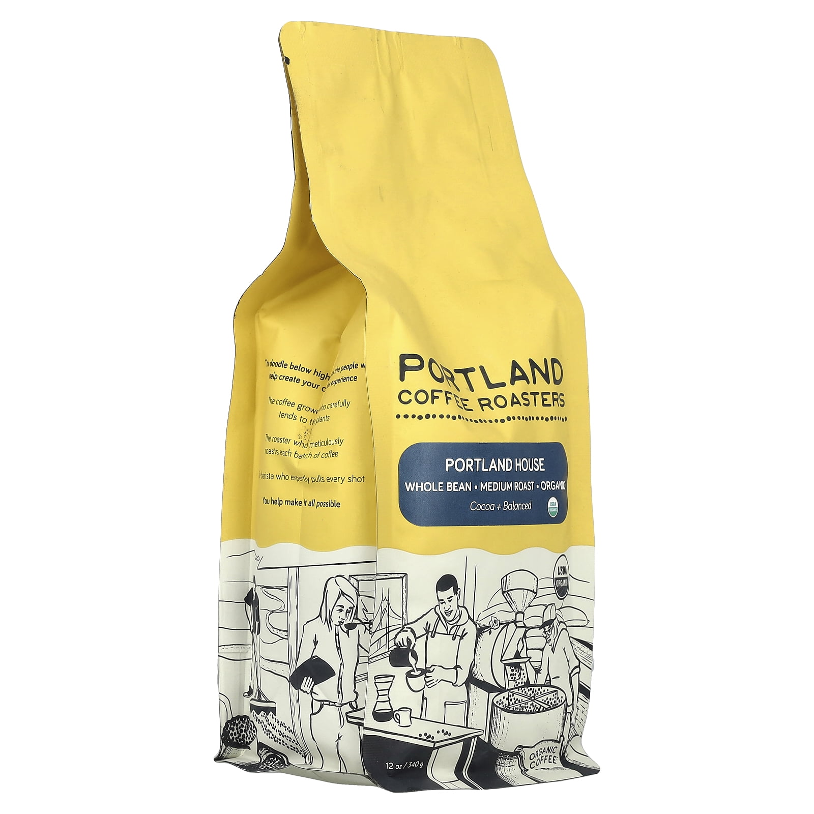 Portland Coffee Roasters Organic Whole Bean Medium Roast Portland House Coffee 12 oz