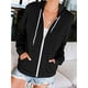 thumbnail image 3 of Sudaderas informales de manga larga para mujer,Chaqueta con capucha informal de manga larga para mujer con bolsillos con cremallera Sudadera con capucha informal con cremallera completa para mujer Multifuncional, 3 of 6