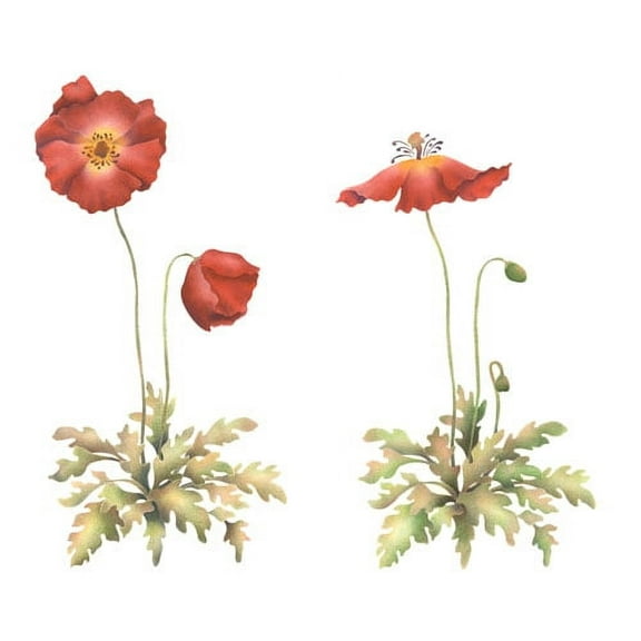 The Mad Stencilist Poppies Wall Stencil; TMS718