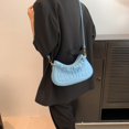 thumbnail image 4 of Bolso de hombro para mujer PU Crossbody Bag plisado Casual Simple Messenger Bag (Azul), 4 of 6