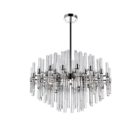 CWI Lighting Miroir 10 Light Transitional Metal Chandelier in Nickel