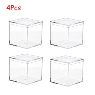 Dayaanee Clear Acrylic Box with LId 4 Pack Small Acrylic Box with Lid  Plastic