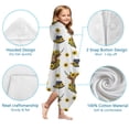 thumbnail image 7 of White Highland Cow Sunflower Hat Pattern Hooded Bath Towel，60"x35" for Ages 3 To 12 Kids, Quick Dry Lightweight Soft Microfiber Hood Beach Towel Cover Up for Kids, 7 of 7