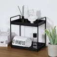 thumbnail image 7 of 2-Tier Standing Rack, KINGBERWI Bathroom Countertop Storage Shelf Cosmetic Organizer Holder Kitchen Spice Rack, Black, 7 of 7