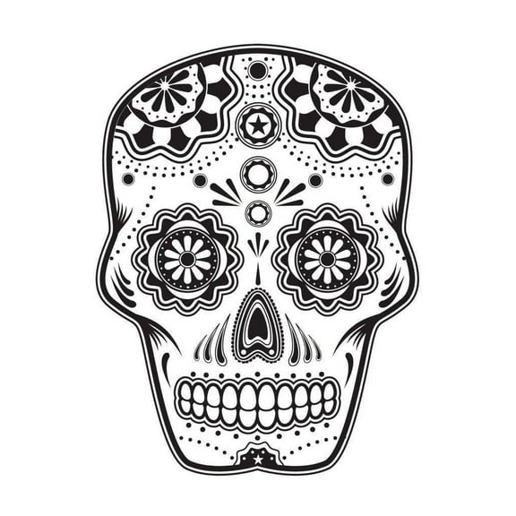 Sugar Skull Halloween Edible Icing Image for 6 inch Round Cake