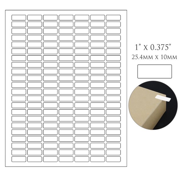 White Printable Labels Sheets + Bonus Color Labels White Rectangular  Stickers ( 1" x 0.375") Produce Excellent Results with Standard Laser  Printer-Template Included - 15700 Pack - Walmart.com