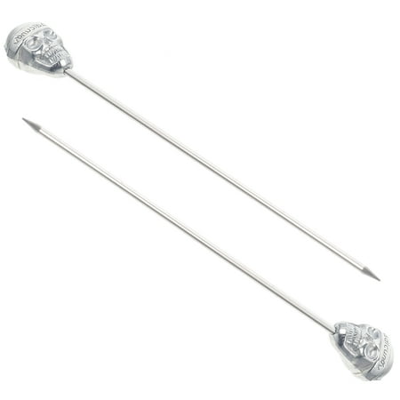 

FRCOLOR 2Pcs Skull Head Fruit Picks Stainless Steel Cocktail Picks Novelty Fruits Picks Dessert Picks
