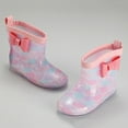thumbnail image 3 of Toddler Kids Waterproof Rain Boots Cartoon Bowknot Boys Girls Rain Boots Waterproof Non Slip Shoes Outdoor Shoes White, 3 of 5