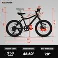 thumbnail image 3 of Xlluproid 20" Mountain Bike,7 Speed Teenager Children Kids' Bicycles,Front Suspension Disc Brake Rear V-Brake,High Steel Frame for Outdoor Adventure,White, 3 of 11