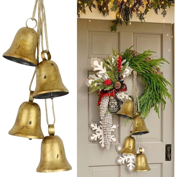 Christmas Decor Cow Bell Door Decor Gold Bell Bells for Christmas Tree Decorative Bells Christams Gifts