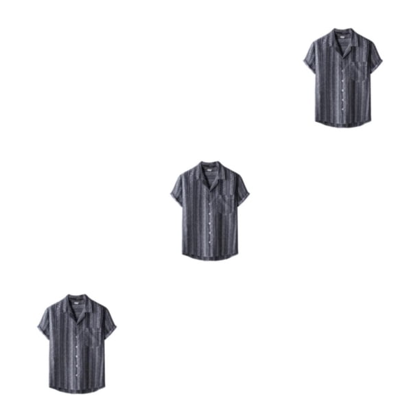 Guardurnaity Camisa de hombre con cuello vuelto de verano, transpirable, reutilizable, estampado elegante, camisas casuales de moda hawaianas, ropa Type1 NO1