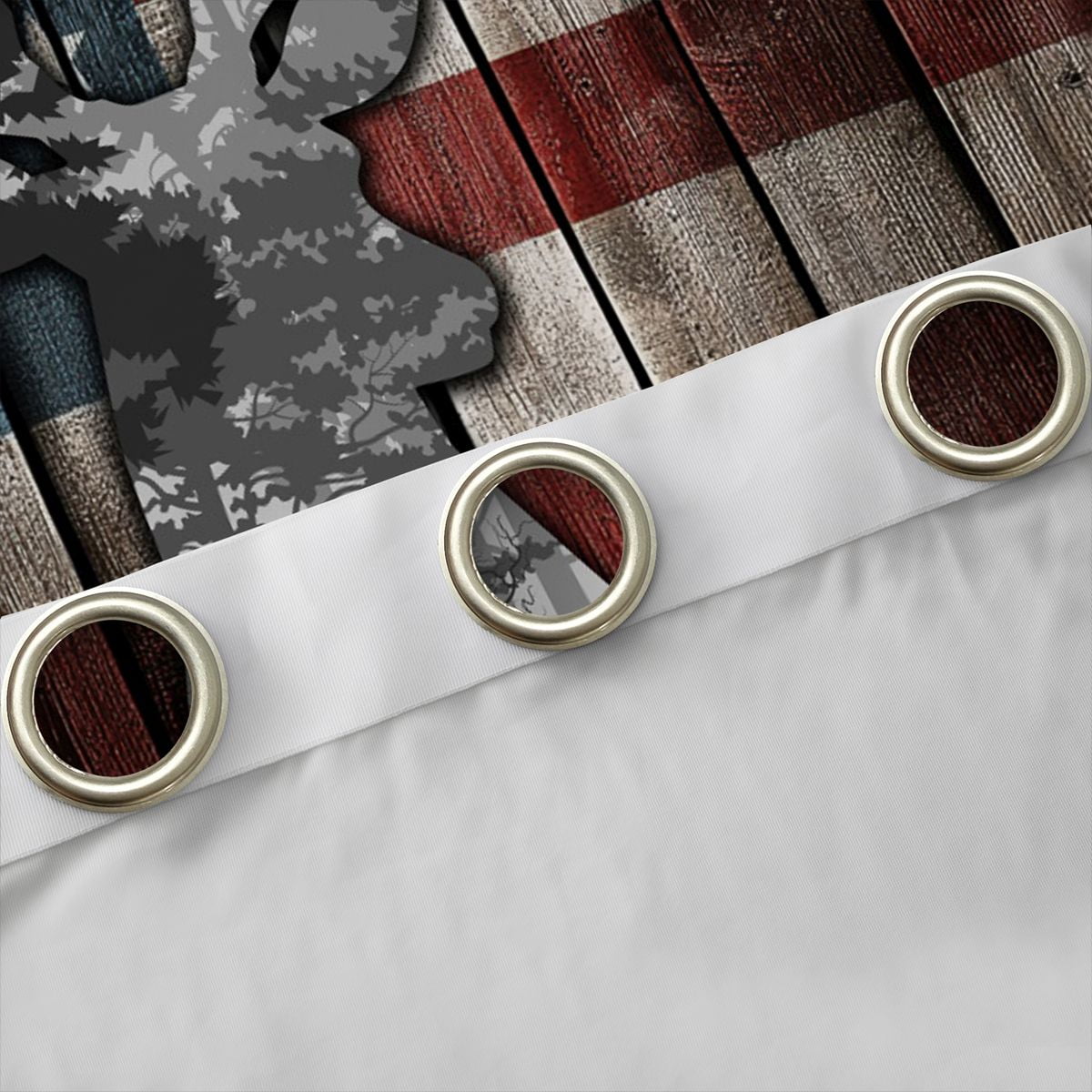 jejeloiu Wild Animal Deer Black Out Curtains,Rustic Farmhouse Cabin Curtains Pack of 2 (42x63 Each),Retro American Flag 03 For Kids