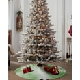 thumbnail image 4 of Green Marble Christmas Tree Skirt 48 Inches Large Christmas Skirt Tree, Modern Abstract Art Yellow Lines Ink Painting Tree Skirt Christmas Decorations for Fireplace Party Holidays Indoor Outdoor, 4 of 7