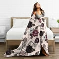 thumbnail image 5 of Kll Fleece Blanket Plush Throw Blanket Retro Red Black Roses,Soft Fuzzy Cozy Flannel Blanket For Couch Sofa Bed.(60"X50"), 5 of 9