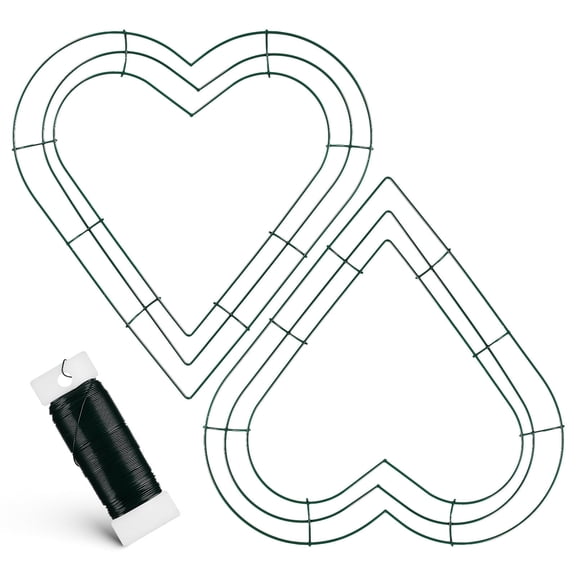 PAMINGONO Heart Shaped Wreath Frame 2Pcs Green Tpe 12.6X11.8X0.6In For Christmas Valentine S Day