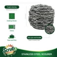 Scrubit Stainless Steel Scourers Steel Wool Scrubber Pad, 6 Pack