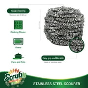 Scrubit Stainless Steel Scourers Steel Wool Scrubber Pad, 6 Pack