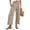 27# Coffee, variant on Women's Gingham Plaid Wide Leg Palazzo Pants Elastic High Waist Cropped Lounge Trousers with Side Pockets for Casual Daily Wear Blue M