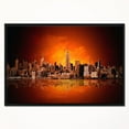 thumbnail image 1 of Design Art Panorama De New York City En Lumière Rouge  Sur Toile Encadrée, 1 of 3