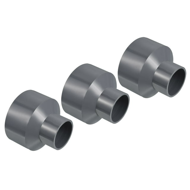 Unique Bargains Raccord Droit pour Tuyau de Réducteur en PVC 90x50mm, Gris 3 Pack