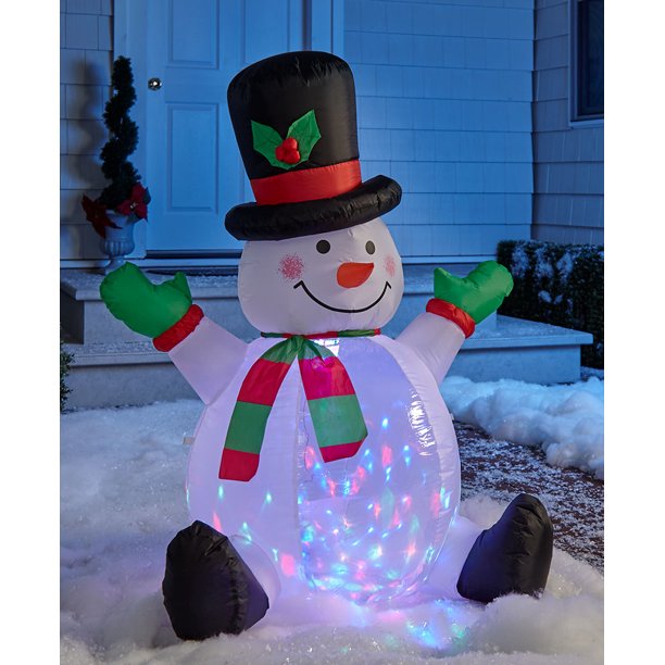 4Ft. Light and Motion Holiday InflatablesSnowman
