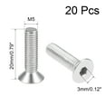 thumbnail image 2 of Unique Bargains Vis de Machine à Tête Plate M5x20mm Vis Hexagonale Intérieure Boulons de Fixation en Acier Inoxydable 304 20 Pcs, 2 of 3