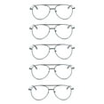 thumbnail image 2 of EYE ZOOM 5 Pack Metal Frame Aviator Style Reading Glasses with Spring Hingedd for Men and Women (Navy Blue, Strength: +1.00), 2 of 5