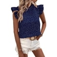 thumbnail image 3 of Hibeli Women Dot Print Sleeveless Ruffle Collar Pullover Top, 3 of 7