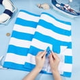 thumbnail image 2 of 2 sillas plegables de playa de repuesto, de lona azul y blanca, para exteriores, de 115 x 43 cm, reclinables., 2 of 5