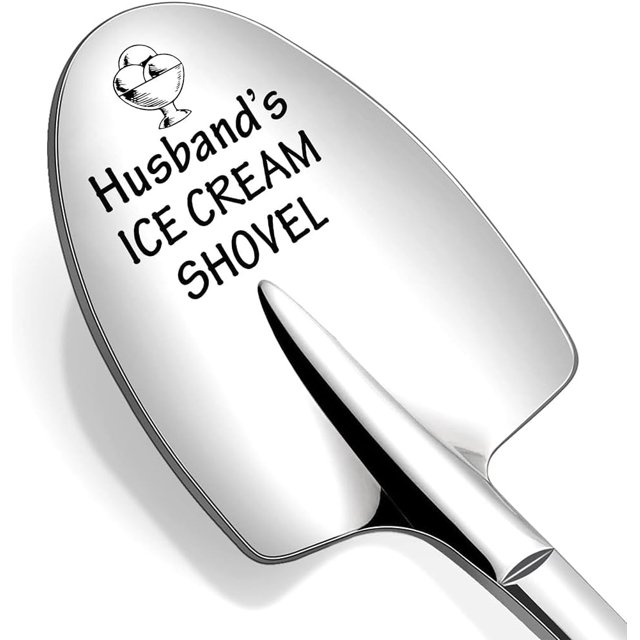 Christmas Valentines Day Gifts for Husband from Wife Husband's Ice Cream Shovel Spoons for Hubby Ice Cream Lovers Gift for Husband Father's Day Birthday Gifts Stainless Steel Scoop