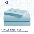 thumbnail image 2 of Sweet Home Collection 1500 Series 4 Piece Ultra Soft Microfiber Sheet Set, Twin Extra Long, Aqua, 2 of 5