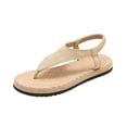thumbnail image 2 of Domzle Womens Flat Sandals Arch Support Dressy Elastic Slingback Slip On Comfortable Cushioned Summer Walking Work Shoes, Flip Flops Beige 7 Wide, 2 of 6
