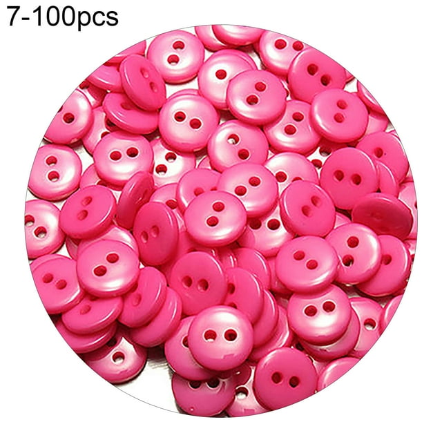 Trayknick 100 Pcs Boutons Assortis Couleur Bonbon Ronds Bricolage Boutons Manuels pour Enfants pour Vêtements 7 Rose Rouge