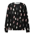 thumbnail image 5 of ICHUANYI Clearance Women's Round Neck Fashion Casual Long Sleeve Christmas Print Sweatshirt Tops Blouse(Black, M) ICHUANYI WER2023080815039, 5 of 5