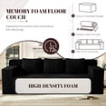 thumbnail image 4 of 71" Corduroy Boneless Loveseat Sofa, Modern 3-Seater Cloud Couch with Memory Foam & 3 Pillows, No Assembly Required, 4 of 9