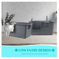 thumbnail image 5 of 2-Pack High Side Plastic Cat Litter Box, Large Cat Litter Box Basin, Gray, 5 of 7