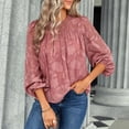 thumbnail image 1 of Camisa de gasa para mujer, Top de mujer, Top redondo de otoño para mujer, camiseta de manga larga impulsada por el rendimiento, 1 of 6