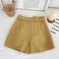 thumbnail image 2 of uublik Womens Shorts Casual Super Soft Chiffon Straight Pants Khaki, 2 of 5