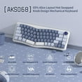 thumbnail image 3 of ATTACK SHARK AKS068 Alice Layout Wired Mechanical Keyboard, Gasket Mount 68 Keys Ergonomic 60% Gaming Keyboard USB-C, VIA-Programmable, Hot-Swappable Tactile Switch, RGB Backlit, Knob, NKRO, PC/MAC, 3 of 12