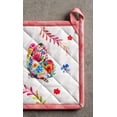 thumbnail image 3 of Happy Florals 100% Cotton Set of 2 Pot Holders with Loop Heat Resistant for BBQ | Cooking | Baking | Grilling | Microwave | Barbecue | Spring/Summer (High Summer, 8 Inch by 8 Inch), 3 of 8